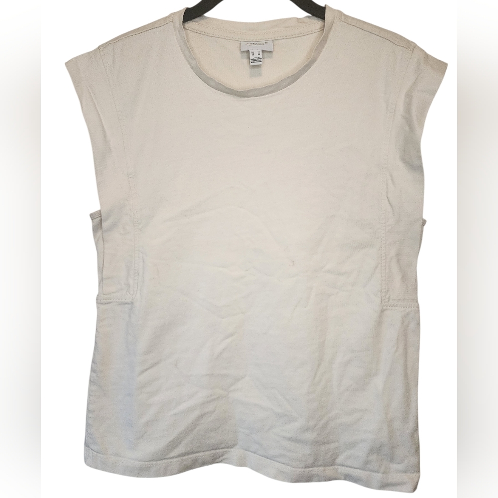 Vero Moda 100% Organoc Cotton Classic White Sleeveless Crewneck Top